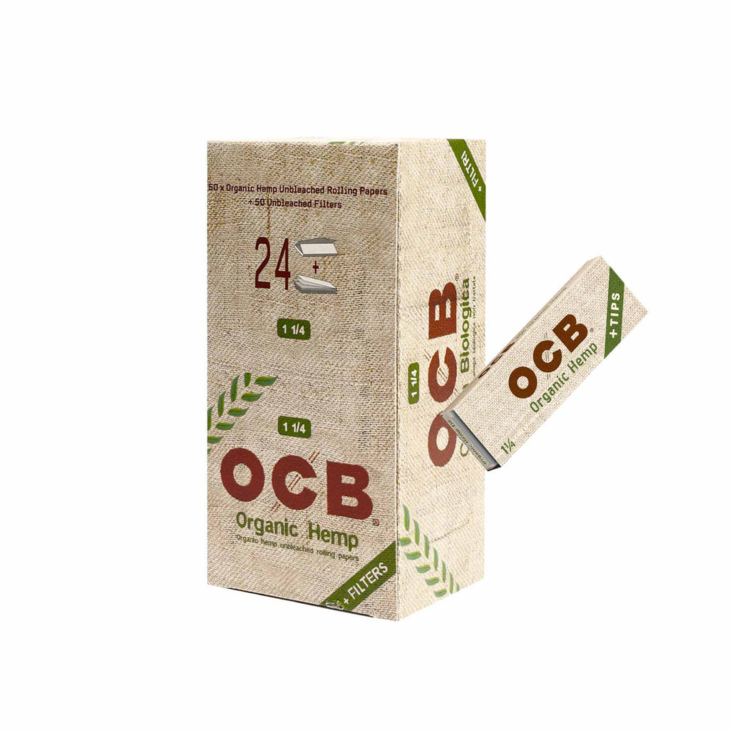 Papelillos OCB Cañamo Organico 1 1/4 + Tips Display