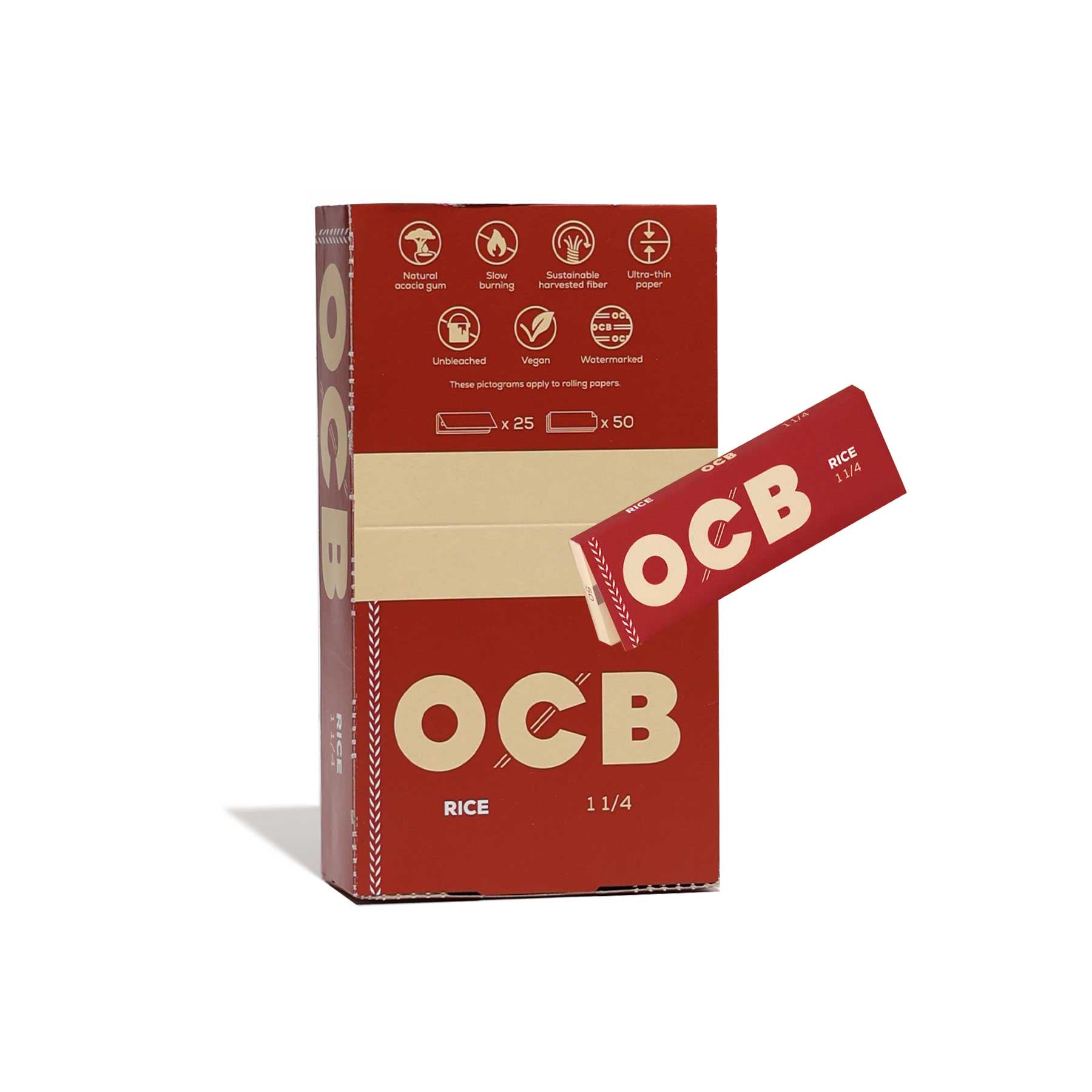 Papelillos OCB Rice 1 1/4 Display